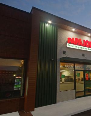 Exterior of Papa Johns Restaurant